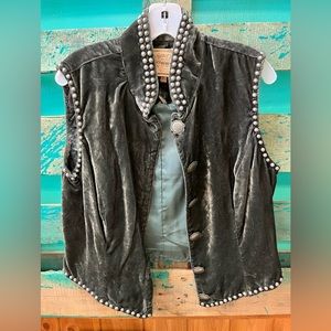 Double D Ranch Wear Vest Crushed Velvety Green M